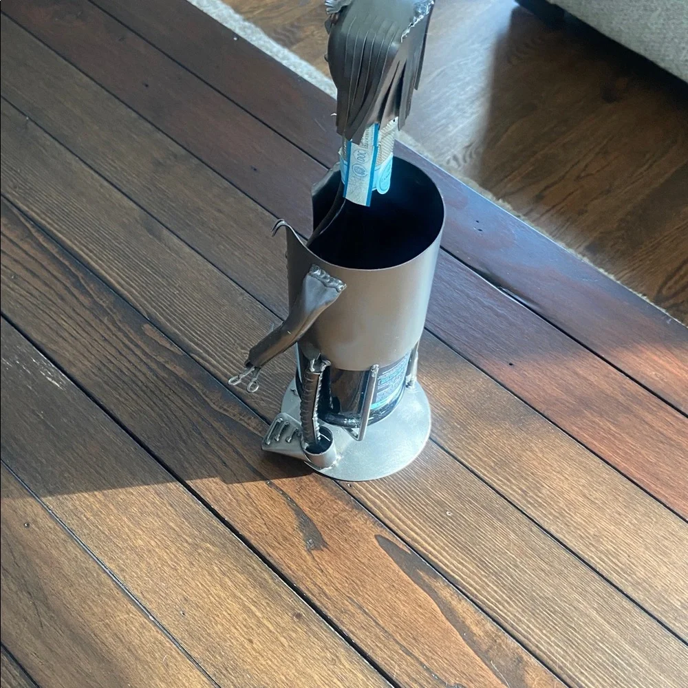 H&K Steel Sculptures Female Hair Stylist Wine Bottle Holder Stainless Steel